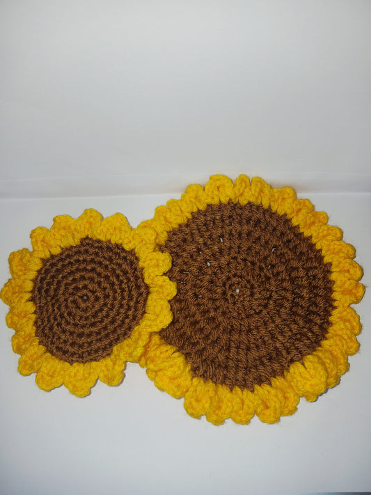 Sunny Sips – Sunflower Coasters (Set of 2)