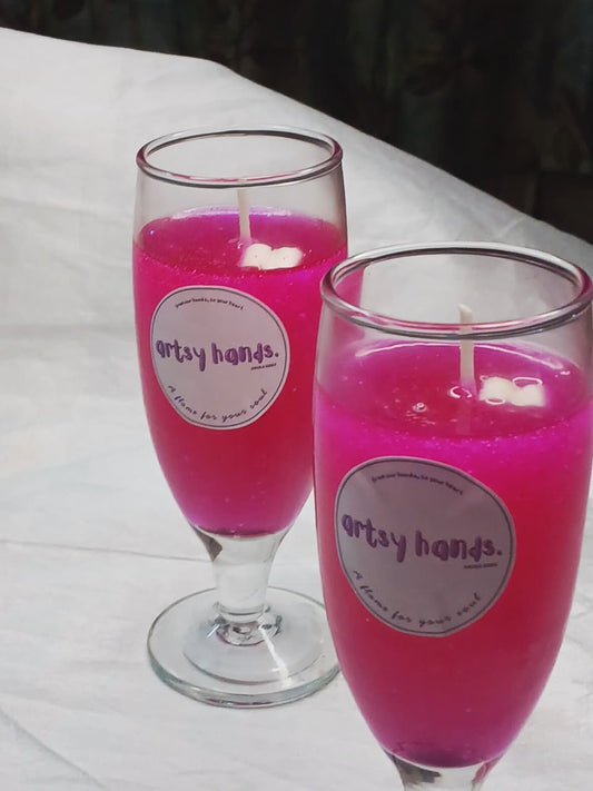 Pink Champagne Candle