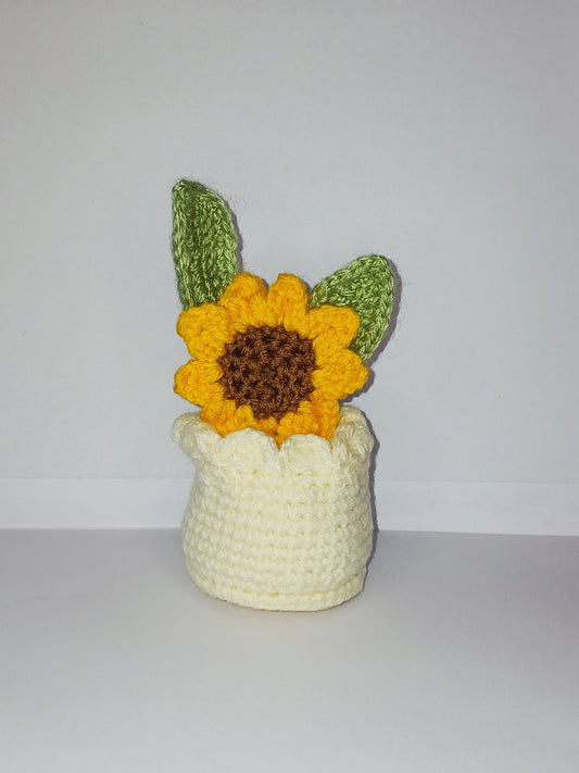 Sunflower Crochet Planter
